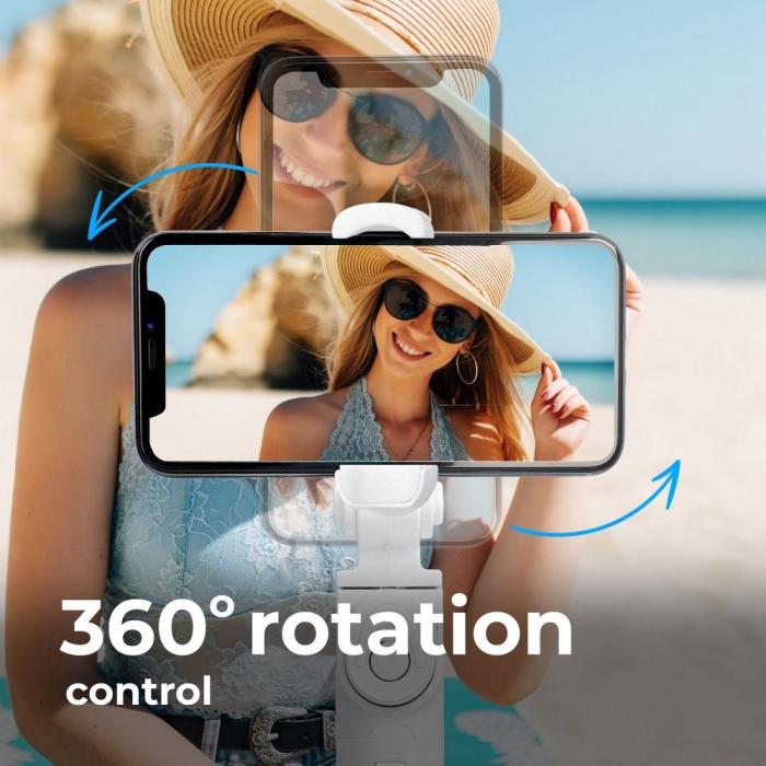 Forcell - Combo Bluetooth Selfiestick med Stativ och Fjärrkontroll - Vit