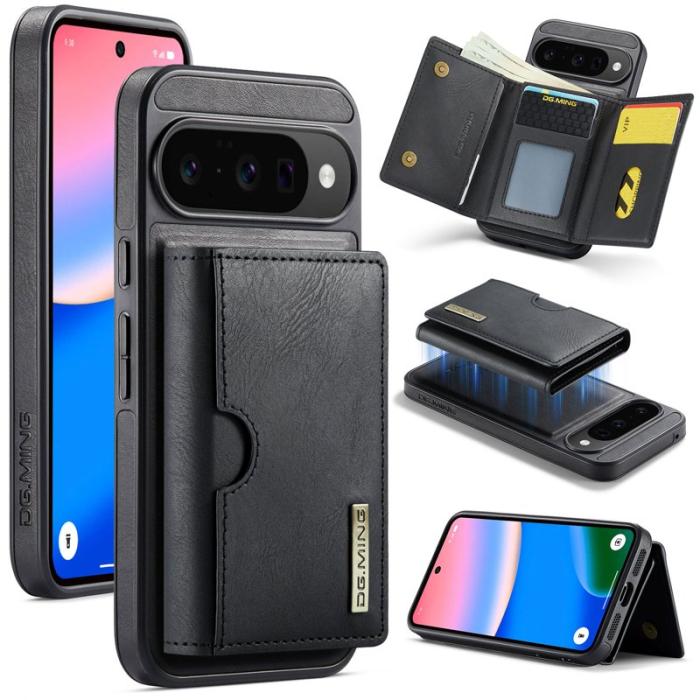 DG.MING - DG.MING M6 Series Konstläder Plånboksfodral för Google Pixel 10 Pro - Svart