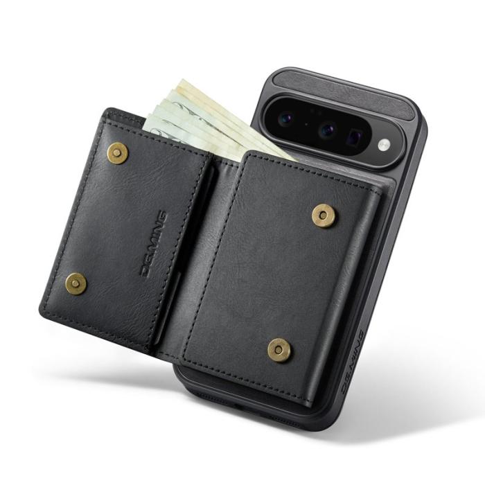DG.MING - DG.MING M6 Series Konstläder Plånboksfodral för Google Pixel 10 Pro - Svart