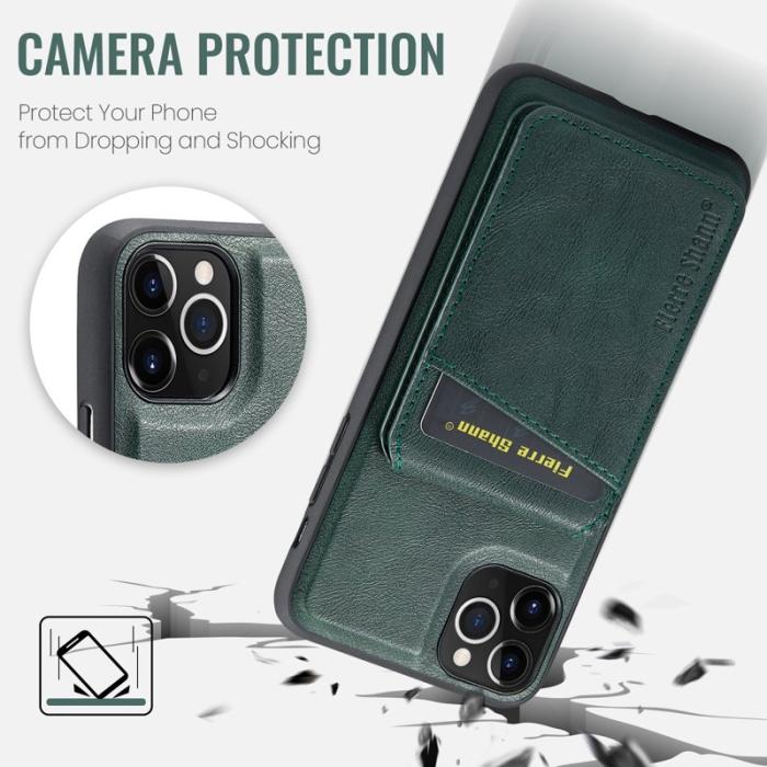 FIERRE SHANN - FIERRE SHANN 025 iPhone 11 Pro Max Fodral KonstLäder - Grön