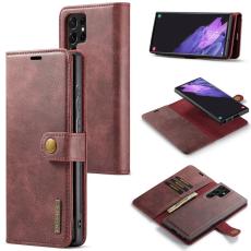 DG.MING - DG.MING Samsung Galaxy S24 Ultra Pl&aring;nboksfodral &Auml;kta L&auml;der Detachable R&ouml;d