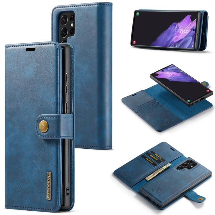 DG.MING - DG.MING Samsung Galaxy S24 Ultra Plånboksfodral Äkta läder Blå