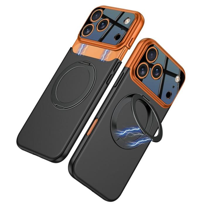 GKK - GKK iPhone 17 Pro Fodral Detachable Kamera Ram Kontrast - Orange / Svart