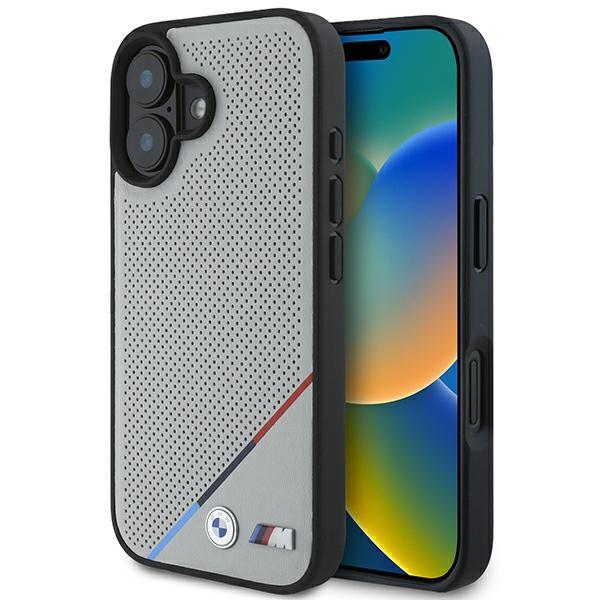 BMW iPhone 16 Mobilskal MagSafe Perforated Tricolor - Grå | 2353 | AlltMobil