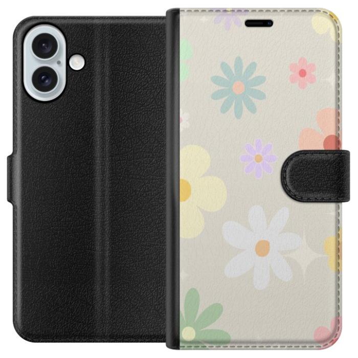 iSecrets - Plånboksfodral till Apple iPhone 16 Plus med fejdande blommor