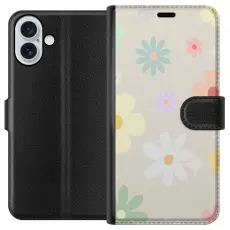 Gustaf - Pl&aring;nboksfodral till Apple iPhone 16 Plus med fejdande blommor