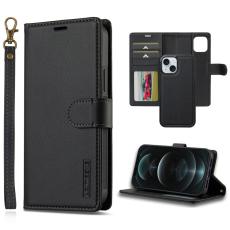 LC.imeeke - LC.IMEEKE L2 Series iPhone 14/13 Pl&aring;nboksfodral Konstl&auml;der - Svart