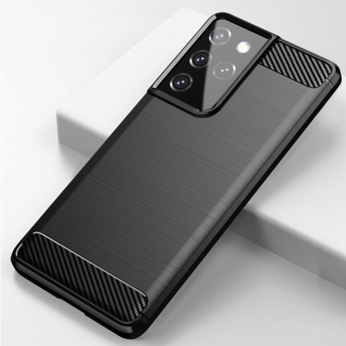 Hurtel - Carbon Flexible TPU skal till Samsung Galaxy S21 Ultra 5G Svart