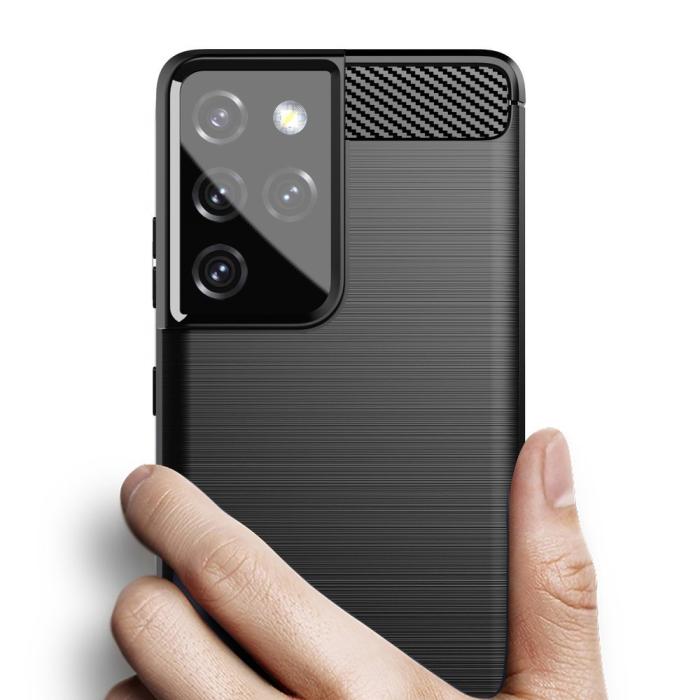 Hurtel - Carbon Flexible TPU skal till Samsung Galaxy S21 Ultra 5G Svart