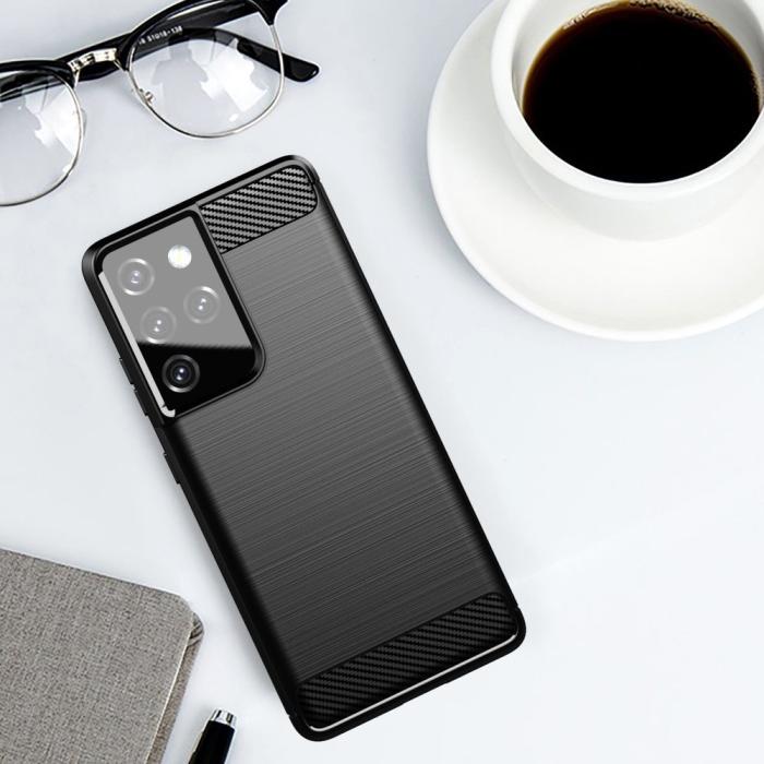Hurtel - Carbon Flexible TPU skal till Samsung Galaxy S21 Ultra 5G Svart