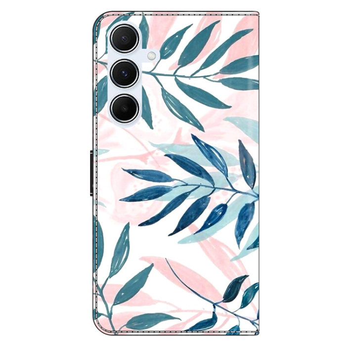 A-One Brand - Galaxy A17 5G Plånboksfodral Pattern Printing - Watercolor Leaves