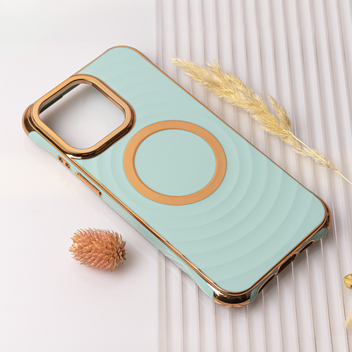 OEM - iPhone 16 Plus Mobilskal Magsafe Circle Glam - Mint