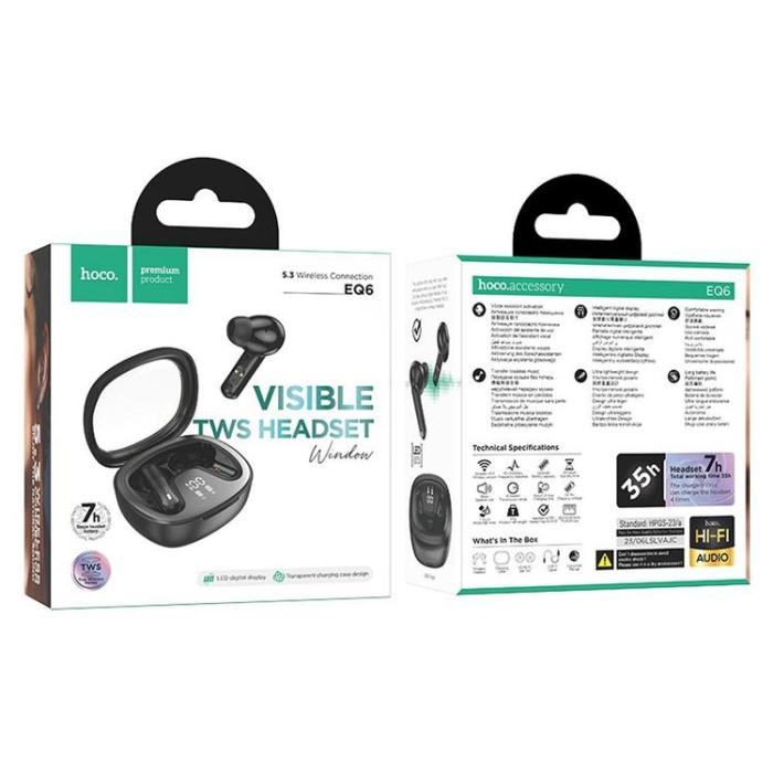 Hoco - Hoco TWS In-Ear Hörlurar Trådlösa Bluetooth EQ6 - Svart