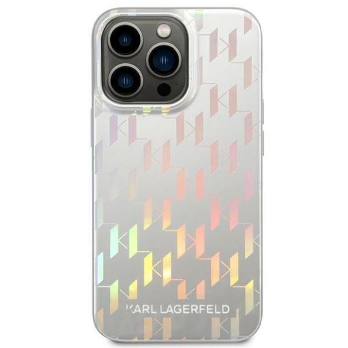 KARL LAGERFELD - Karl Lagerfeld iPhone 14 Pro Max Skal Monogram Iridescent - Silver