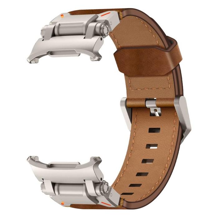 Boom of Sweden - Galaxy Watch Ultra (47mm) Armband Titanium Äkta Läder - Brun