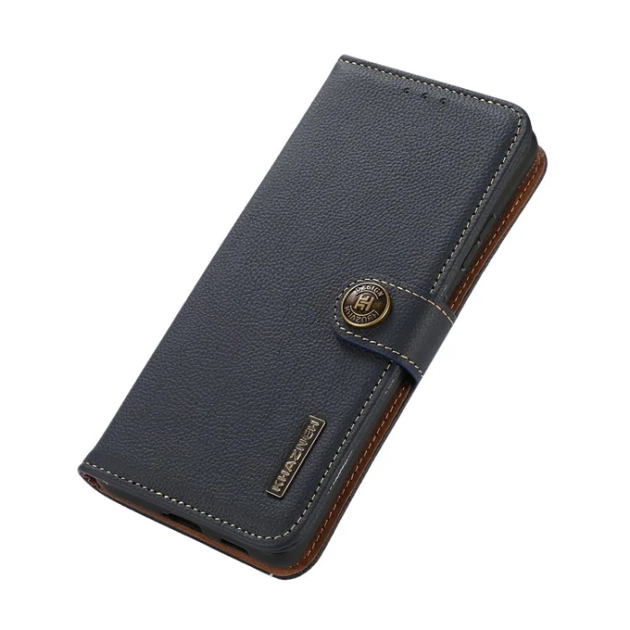 KHAZNEH - Khazneh Sony Xperia 1 VII Plånboksfodral Genuine Cow Läder - Blå