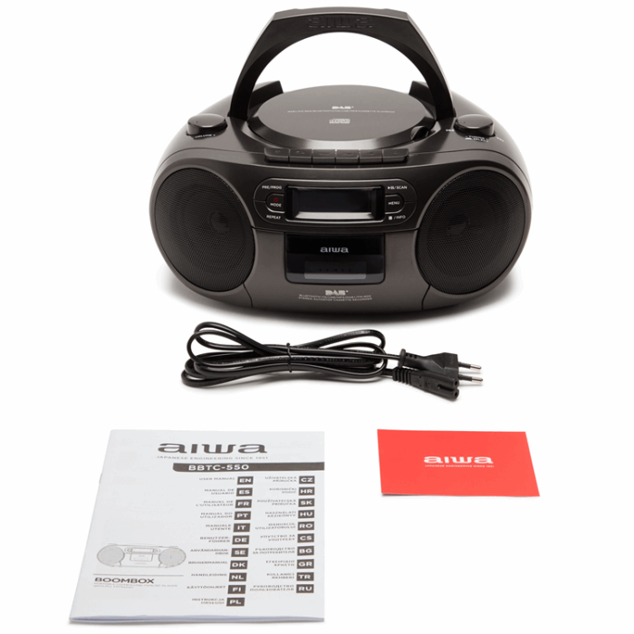 AIWA - AIWA Radio med CD-Spelare, Kassettband och Bluetooth - Svart