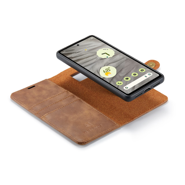 DG.MING - DG.MING Google Pixel 7A Plånboksfodral Äkta Läder 2-i-1 - Brun