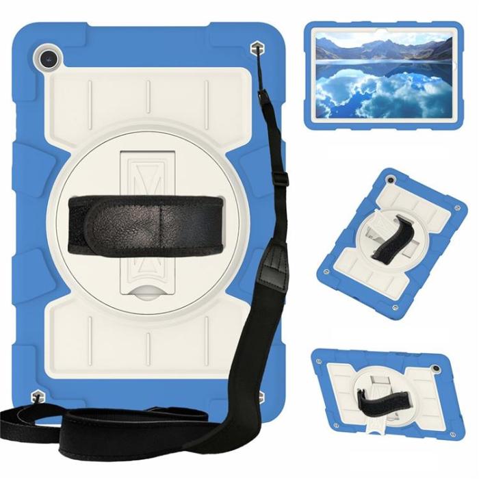 A-One Brand - Galaxy Tab A9 Plus Skal Rotating Handrem Med Axelrem - Sky Blå