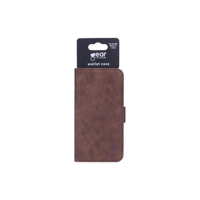 GEAR - GEAR MobilPlånboksfodral Nubuck PU iPhone 12 / 12 Pro - Brun