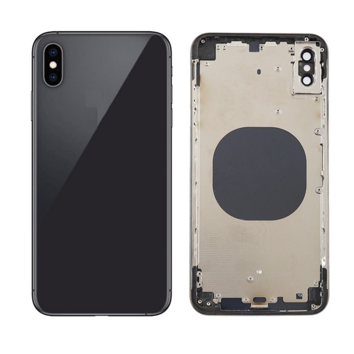 UTGATT1 - iPhone XS Max Komplett Baksida i Glas med Ram - Svart