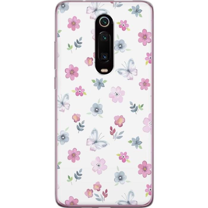 iSecrets - Mobilskal till Xiaomi Mi 9T Pro med Blommor och fjärillar