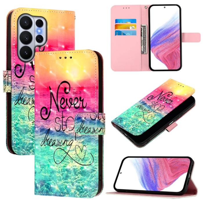 OEM - ABEEL Samsung Galaxy S26 Ultra Fodral Äkta Läder Mönster - Never Stop Dreaming