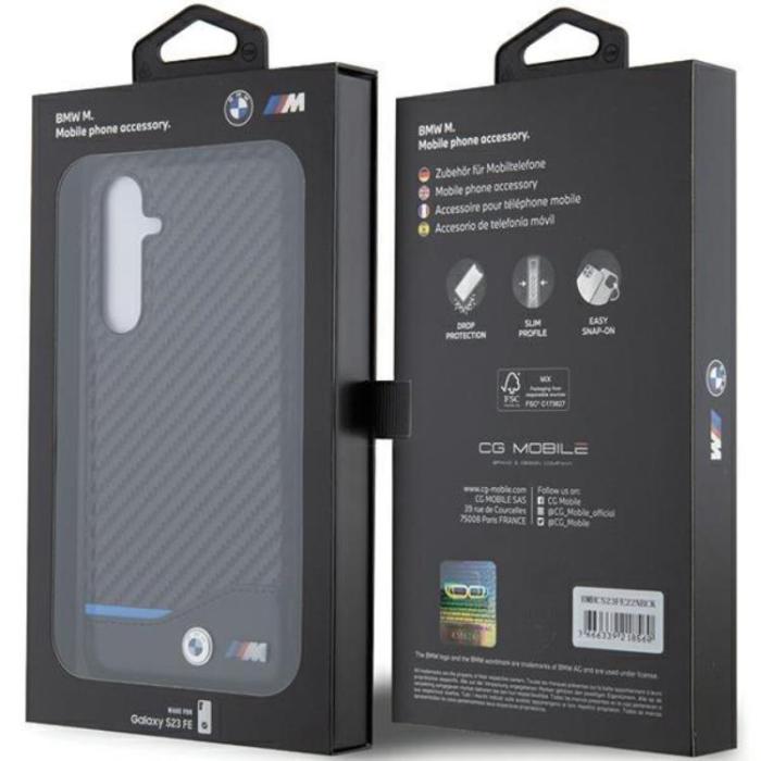 BMW - BMW Galaxy S23 FE Mobilskal Läder Carbon - Svart