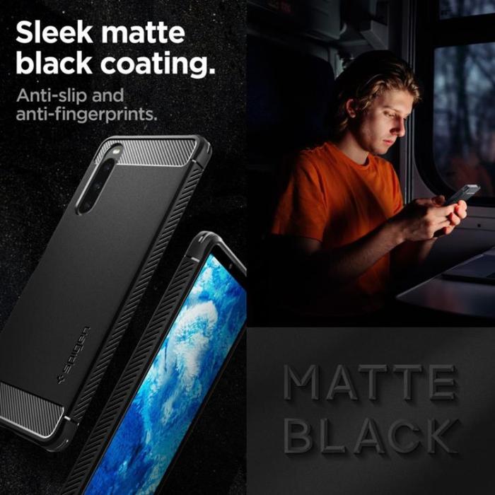 UTGATT - Spigen Sony Xperia 10 V Mobilskal Rugged Armor - Matte Svart