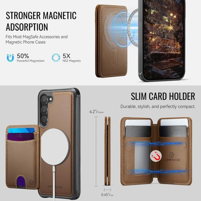 OEM - JEEHOOD Samsung Galaxy S23+ Fodral KonstLäder - Brun