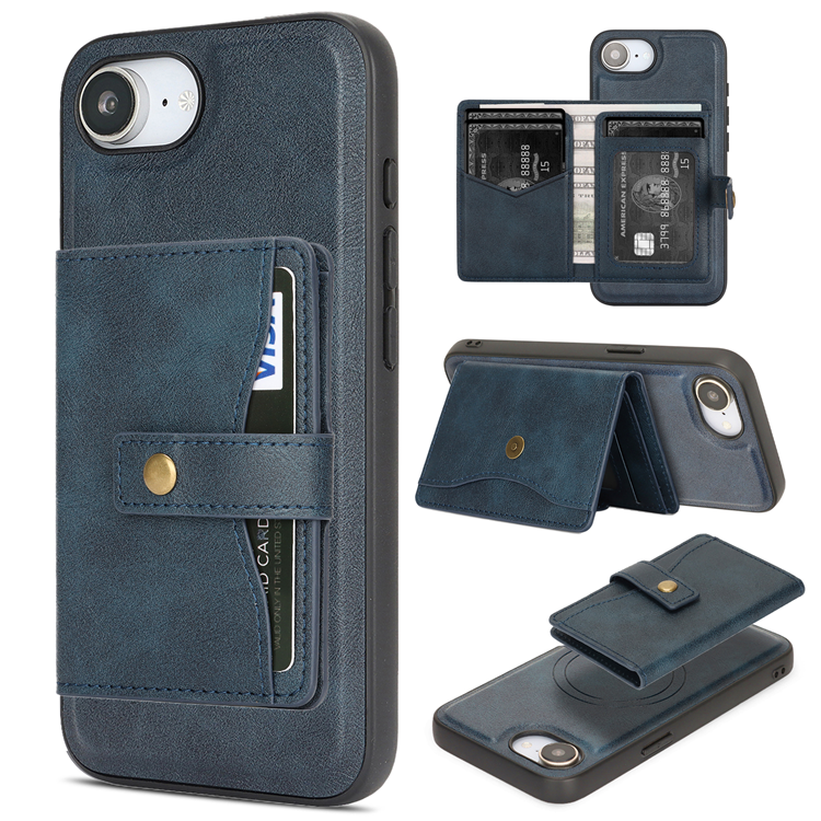 iPhone 16e Mobilskal MagSafe Detachable Korthållare (Blå) | 2353 | AlltMobil