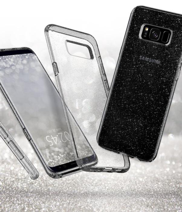 UTGATT4 - SPIGEN Liquid Crystal Glitter Skal till Samsung Galaxy S8 - Grå