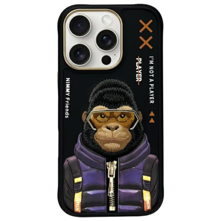 Nimmy iPhone 16 Pro Max Mobilskal Cool & Cute 2.0 Monkey - Svart | 2353 | AlltMobil