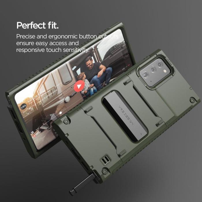 VERUS - VRS DESIGN Damda QuickStand Skal Samsung Galaxy Note 20 - Grön