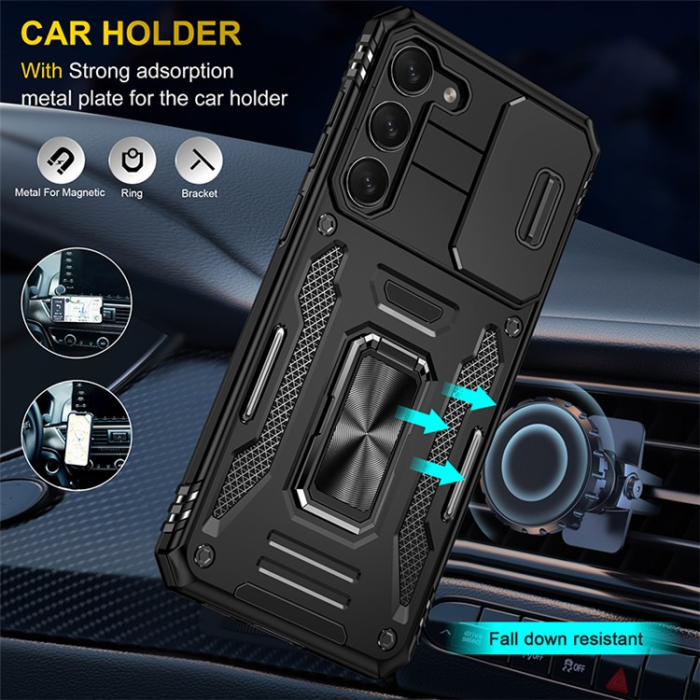 OEM - Galaxy S23 Plus Mobilskal Ringhållare Armor - Svart
