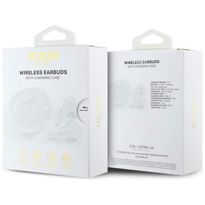 Guess - Guess TWS In-Ear Hörlurar Flat Classic Logo Electroplated - Vit
