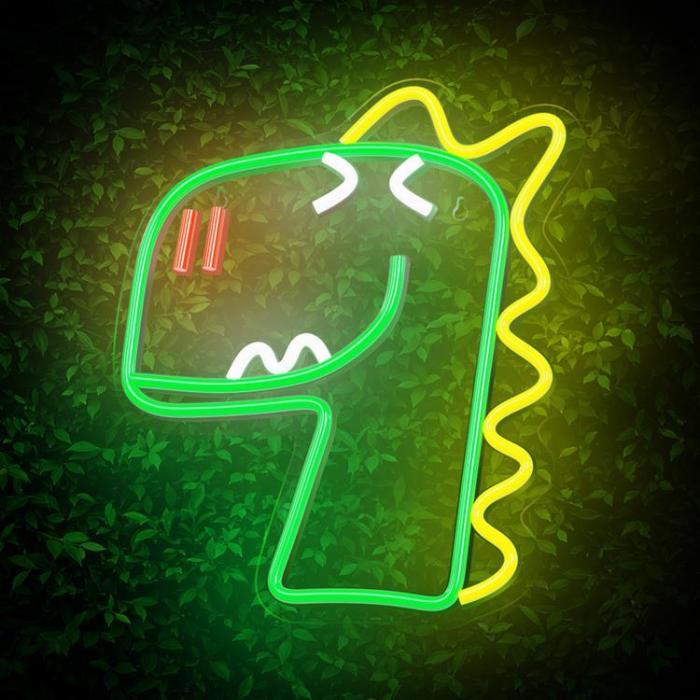 Forever Light - Forever Light LED Neon PLEXI JURASSIC DINO FLNJ02 - Grön
