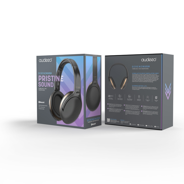 Audeeo - Audeeo Serenehush Hybrid ANC + ENC Headphones - Svart