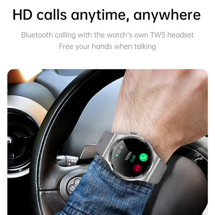 A-One Brand - 2-i-1 Smart Watch med Earbuds GT69 TWS Vattentät - Svart