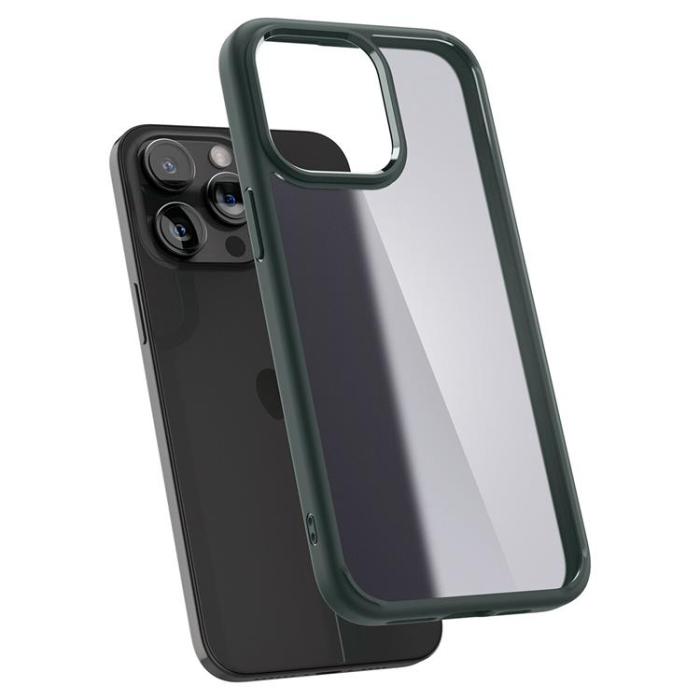 Spigen - Spigen iPhone 15 Pro Max Mobilskal Ultra Hybrid - Mörkgrön