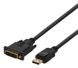 UTGATT1 - DELTACO DisplayPort till DVI-D Single Link Monitorkabel, 2m - Svart