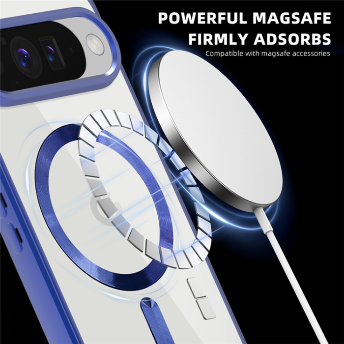 A-One Brand - Google Pixel 10/10 Pro Mobilskal MagSafe med Korthållare - Blå