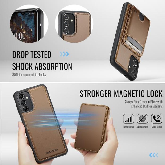 OEM - JEEHOOD Samsung Galaxy A34 5G Mobilskal KonstLäder - Brun