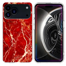 A-One Brand - iPhone 17 Pro Mobilskal Marble Pattern Printing Soft - Röd