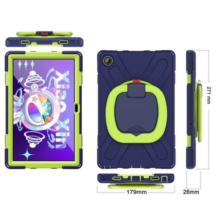 UTGATT1 - Lenovo Tab M10 Plus 10.6 3rd Gen Skal X-Armor - Navy/Lime