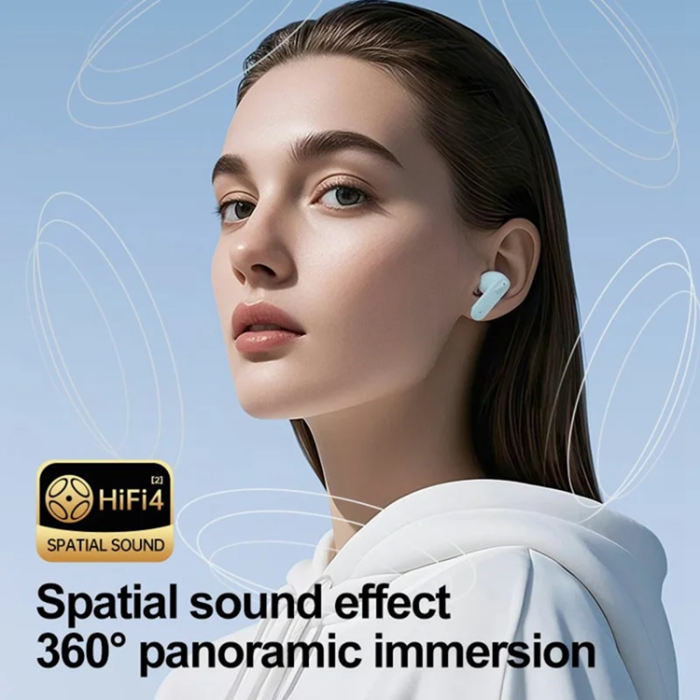 FINGERTIME - FINEBLUE Stereo TWS Trådlösa Bluetooth Hörlurar In-Ear Dual Mic ANC - Vit