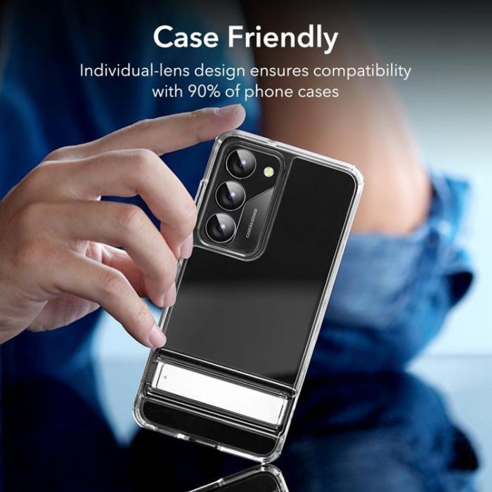 ESR - ESR Galaxy S23/S23 Plus Kameralinsskydd i Härdat Glas - Silver