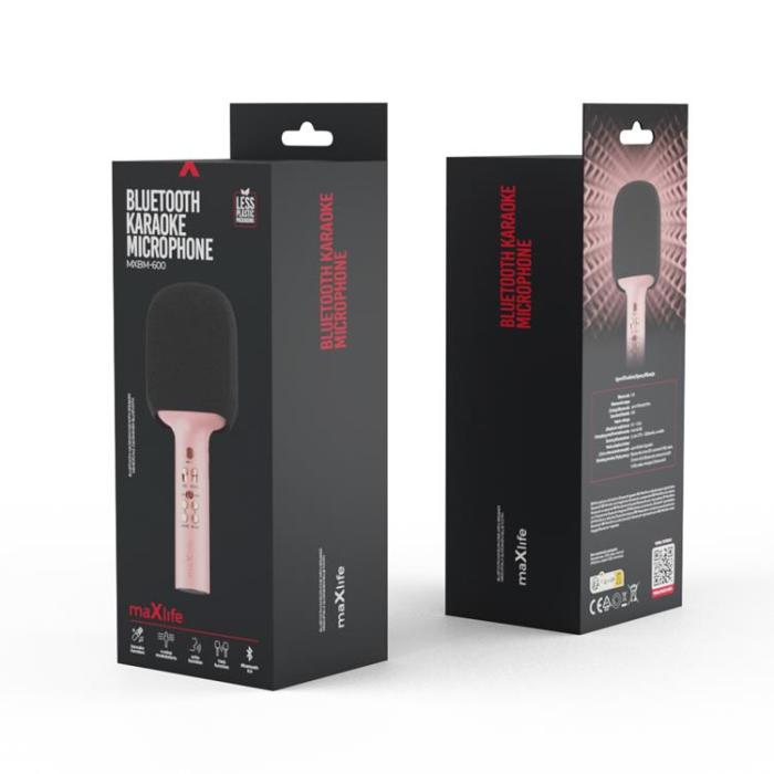 Maxlife - Maxlife Bluetooth Mikrofon med Högtalare MXBM-600 - Rosa