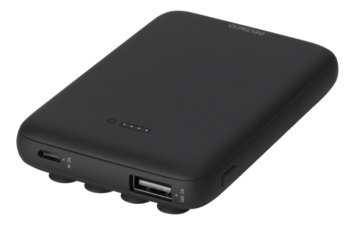 UTGATT1 - DELTACO Trådlös Qi-certifierad Powerbank 5000 mAh- Svart