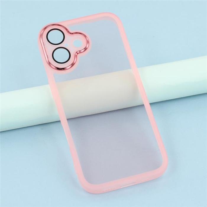 A-One Brand - iPhone 17 Mobilskal Electroplated Kameraram - Transparent Rosa